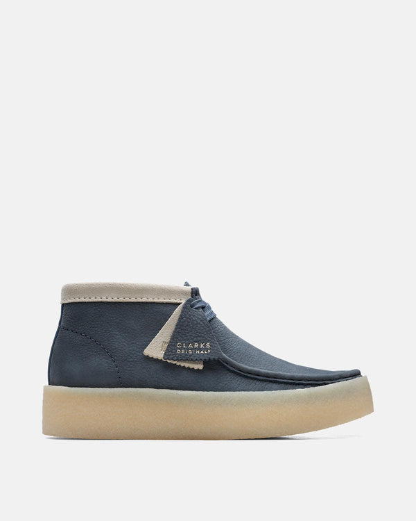CLARKS ORIGINALS MENS WALLABEE CUP BOOTS BLUE NUBUCK-Designer Outlet Sales