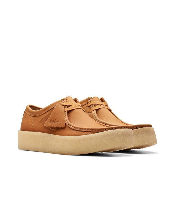 CLARKS ORIGINALS MENS WALLABEE CUP SHOES MID TAN LEATHER-Designer Outlet Sales