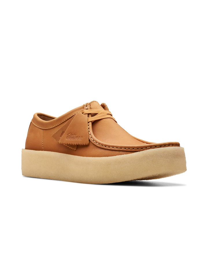 CLARKS ORIGINALS MENS WALLABEE CUP SHOES MID TAN LEATHER-Designer Outlet Sales