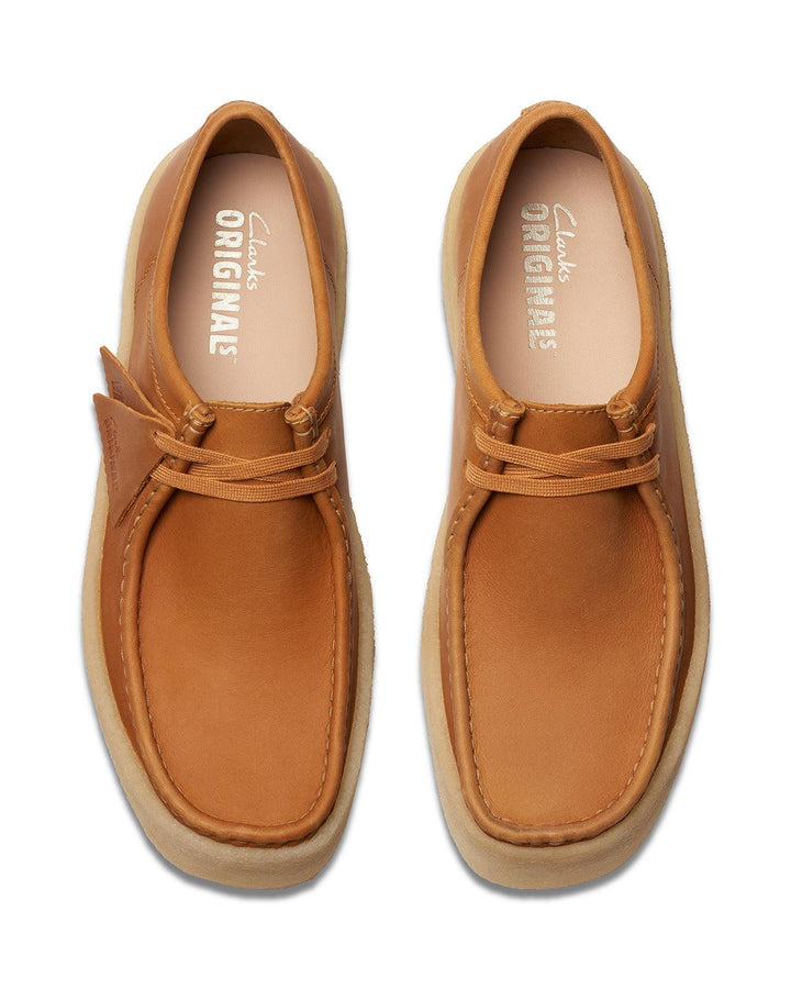 CLARKS ORIGINALS MENS WALLABEE CUP SHOES MID TAN LEATHER-Designer Outlet Sales