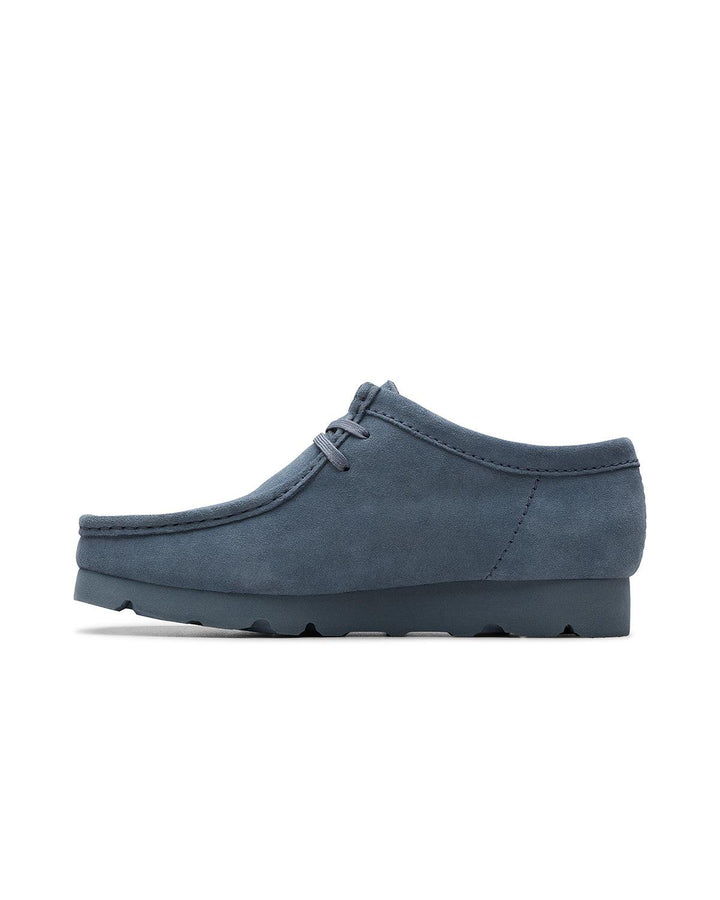 CLARKS ORIGINALS MENS WALLABEE GTX SHOES BLUE GREY SUEDE-Designer Outlet Sales