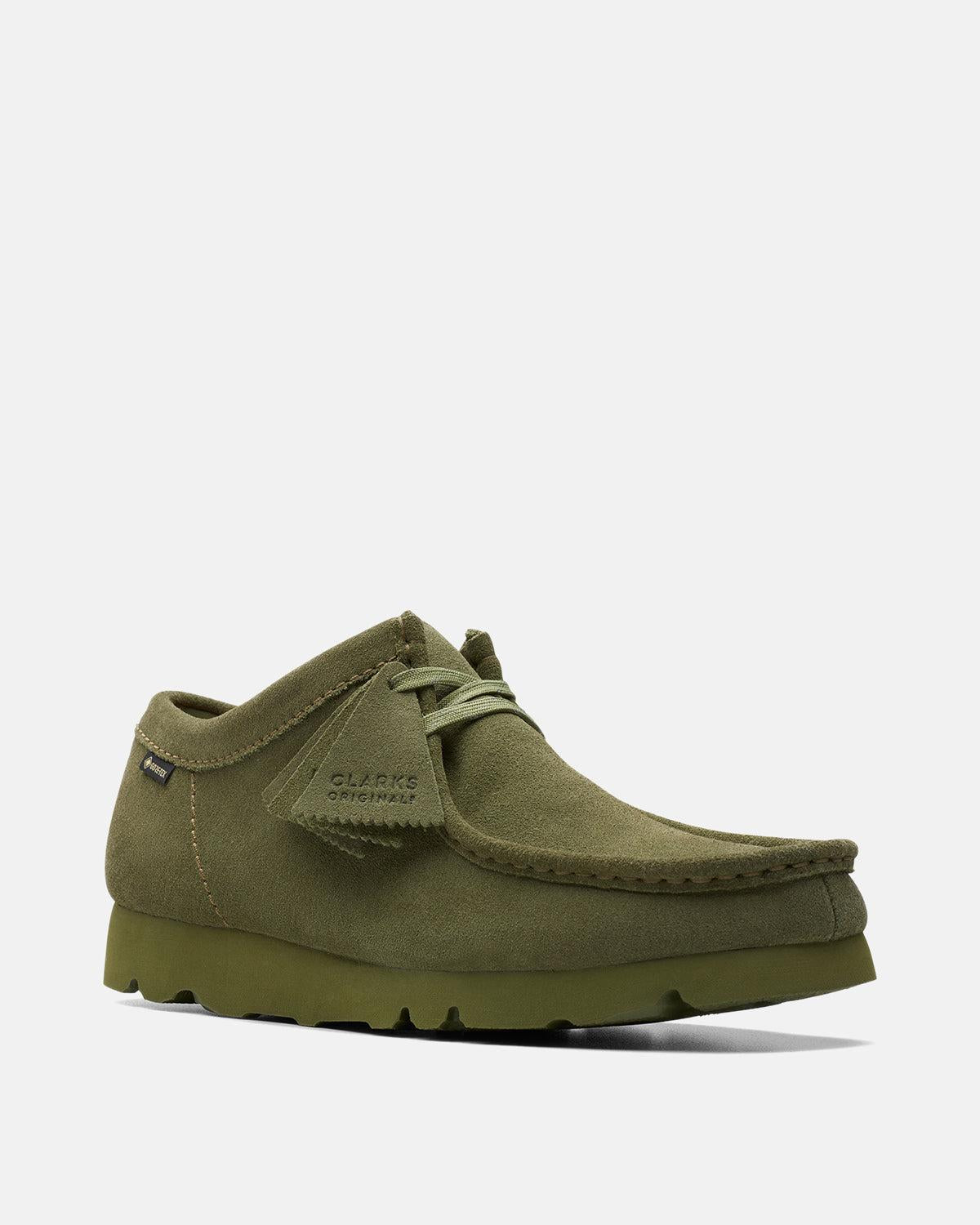 CLARKS ORIGINALS MENS WALLABEE GTX SHOES LODEN GREEN – DESIGNER