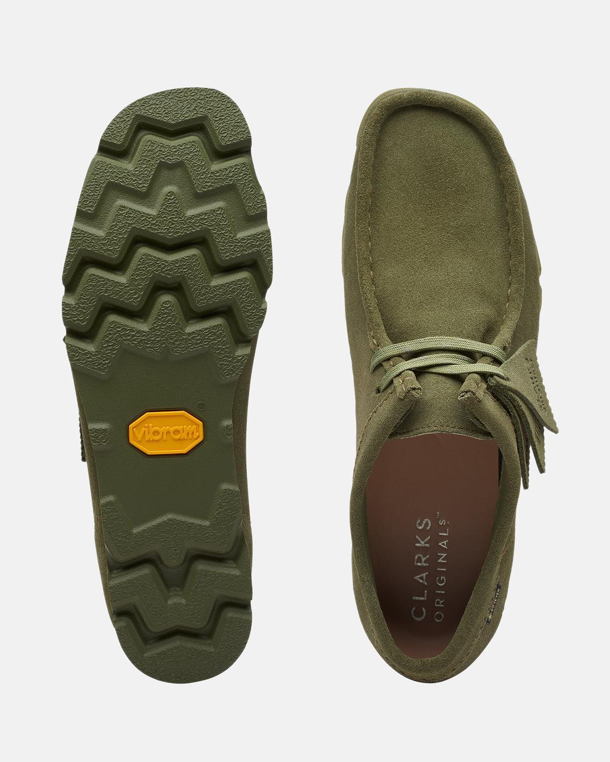 CLARKS ORIGINALS MENS WALLABEE GTX SHOES LODEN GREEN – DESIGNER