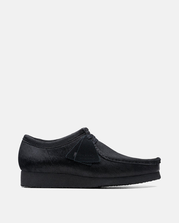 CLARKS ORIGINALS MENS WALLABEE SHOES BLACK HAIR ON-Designer Outlet Sales