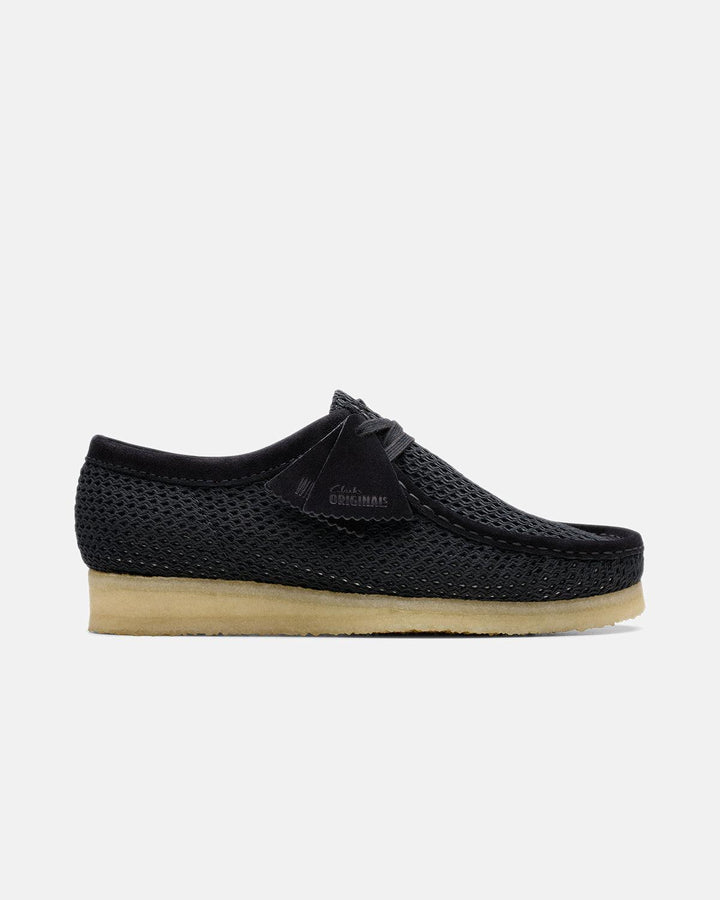 CLARKS ORIGINALS MENS WALLABEE SHOES BLACK MESH-Designer Outlet Sales