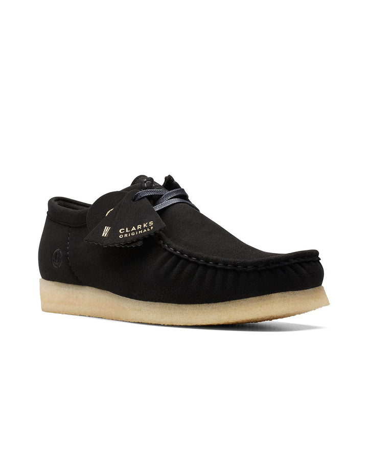 CLARKS ORIGINALS MENS WALLABEE SHOES BLACK VEGAN SUEDE GRADE B-Designer Outlet Sales