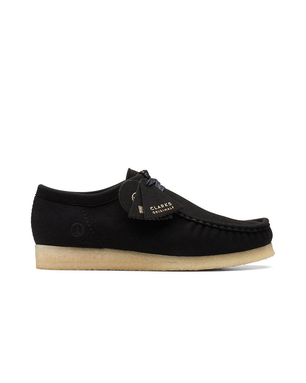 CLARKS ORIGINALS MENS WALLABEE SHOES BLACK VEGAN SUEDE GRADE B-Designer Outlet Sales