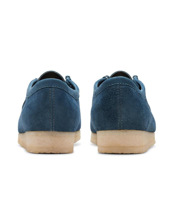 CLARKS ORIGINALS MENS WALLABEE SHOES NAVY TEAL SUEDE-Designer Outlet Sales