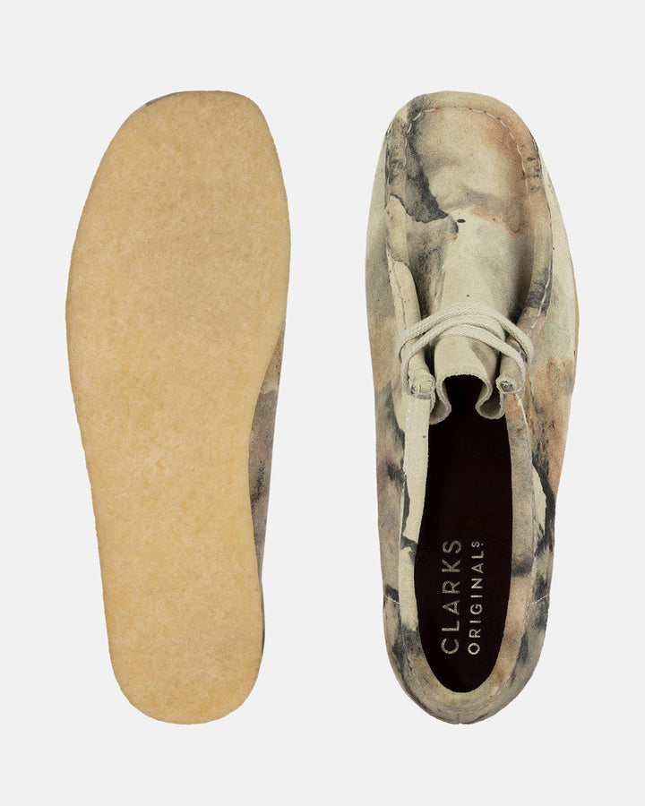 CLARKS ORIGINALS MENS WALLABEE SHOES OFF WHITE CAMO-Designer Outlet Sales