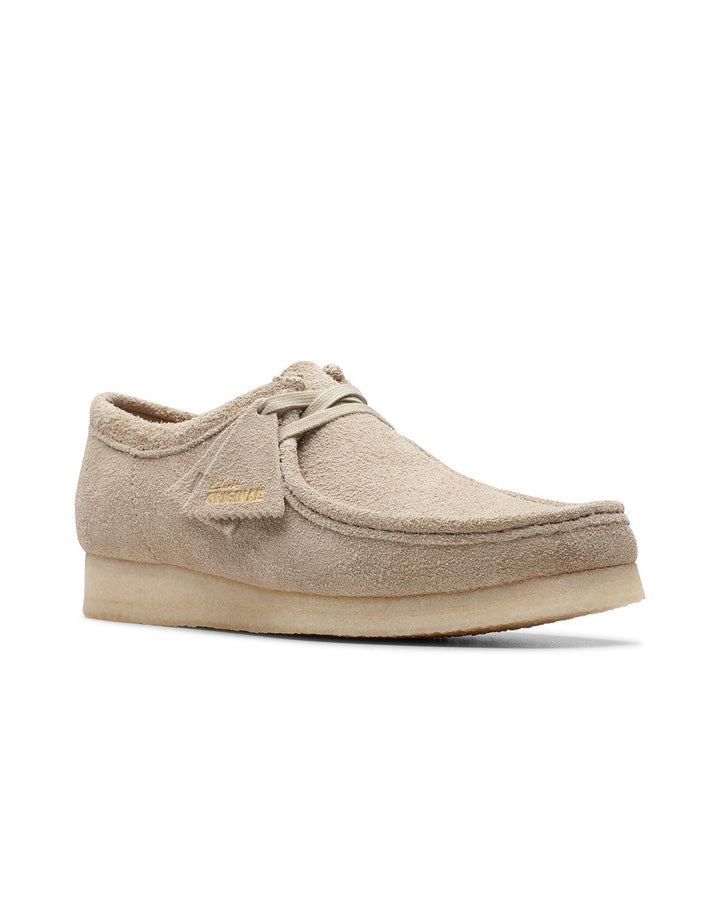 CLARKS ORIGINALS MENS WALLABEE SHOES PALE GREY SUEDE-Designer Outlet Sales