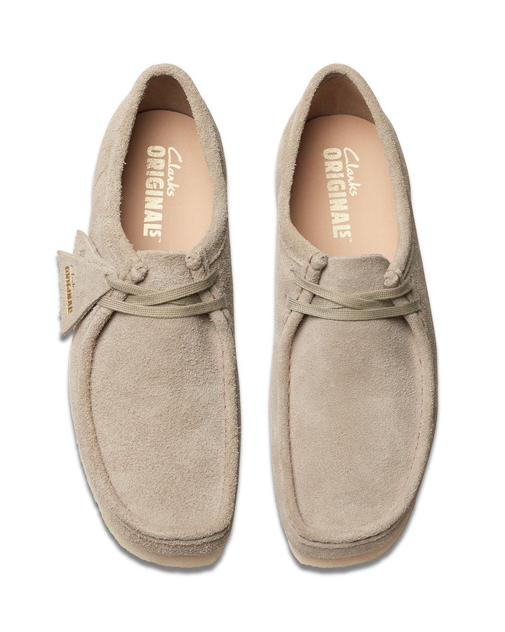 CLARKS ORIGINALS MENS WALLABEE SHOES PALE GREY SUEDE-Designer Outlet Sales