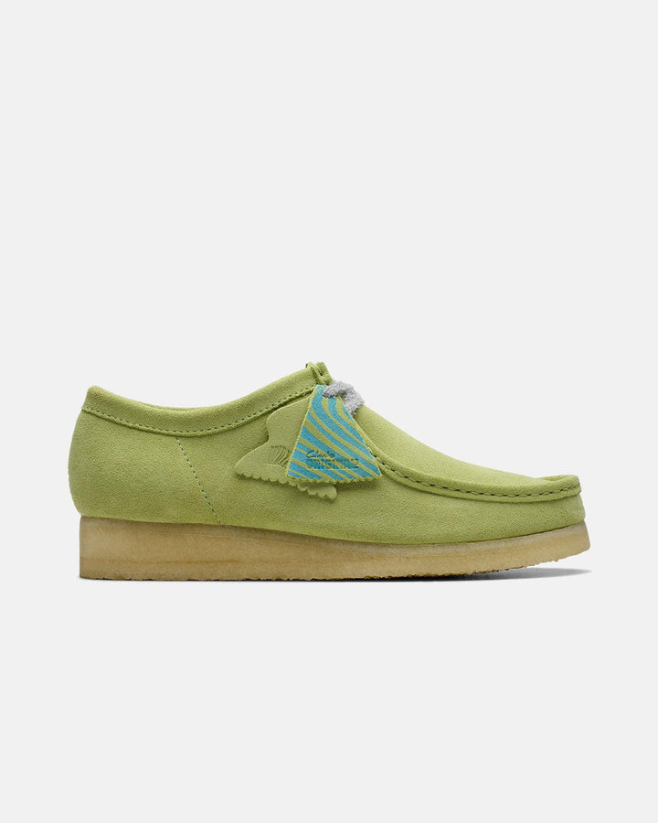 CLARKS ORIGINALS MENS WALLABEE SHOES PALE LIME SUEDE-Designer Outlet Sales