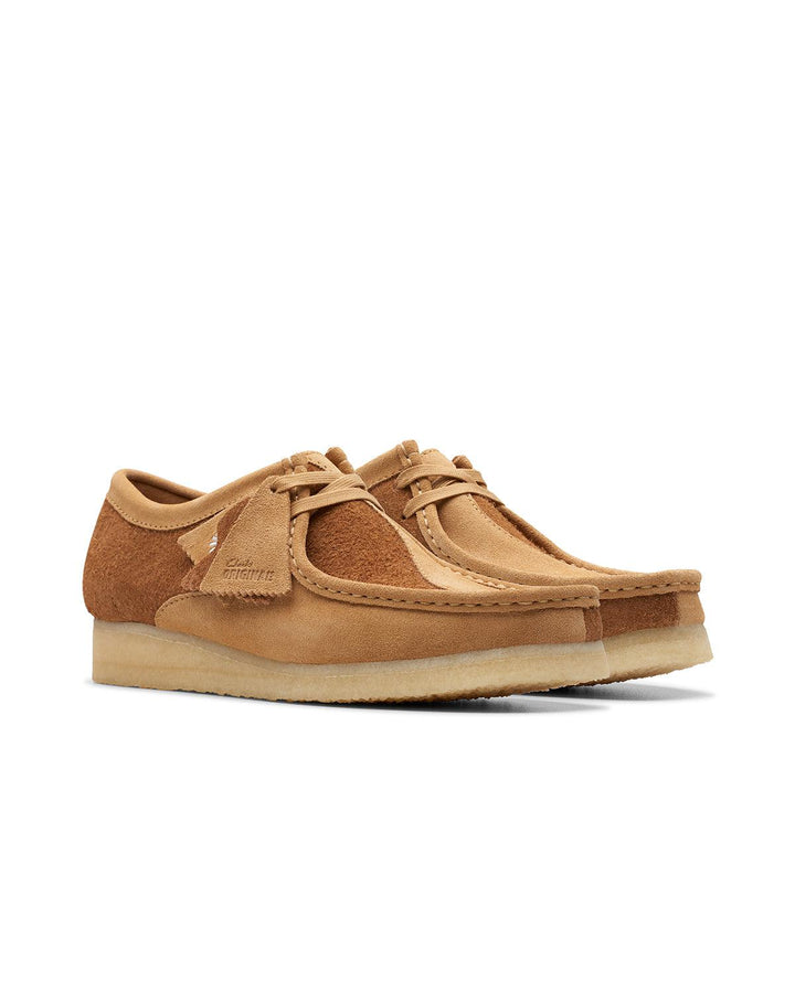 CLARKS ORIGINALS MENS WALLABEE SHOES TAN COMBI-Designer Outlet Sales