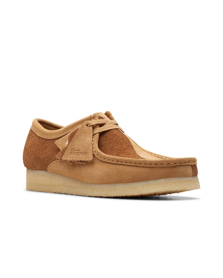 CLARKS ORIGINALS MENS WALLABEE SHOES TAN COMBI-Designer Outlet Sales