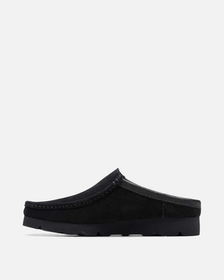 CLARKS ORIGINALS MENS WALLABEE SLIP SHOES BLACK SUEDE-Designer Outlet Sales