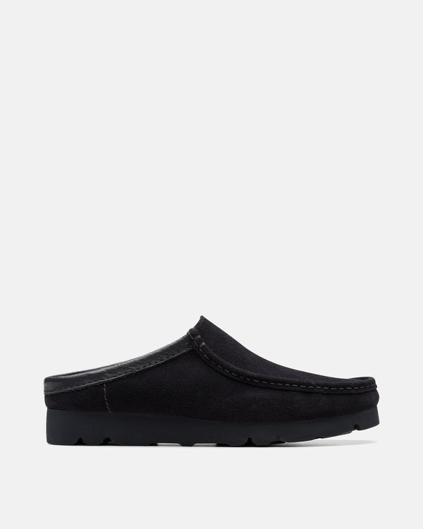 CLARKS ORIGINALS MENS WALLABEE SLIP SHOES BLACK SUEDE-Designer Outlet Sales