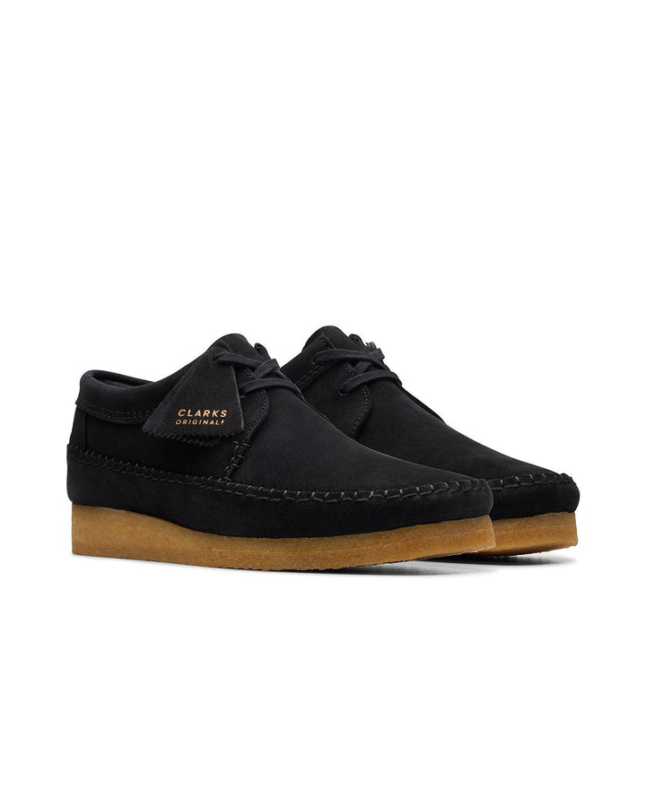 CLARKS ORIGINALS MENS WEAVER SHOES BLACK SUEDE-Designer Outlet Sales