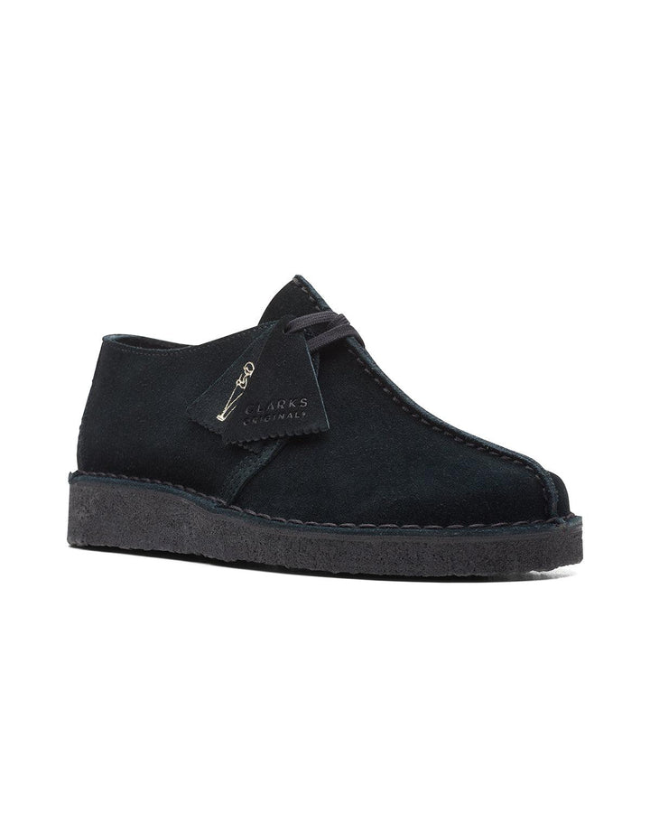 CLARKS ORIGINALS WOMENS DESERT TREK SHOES BLACK SUEDE-Designer Outlet Sales