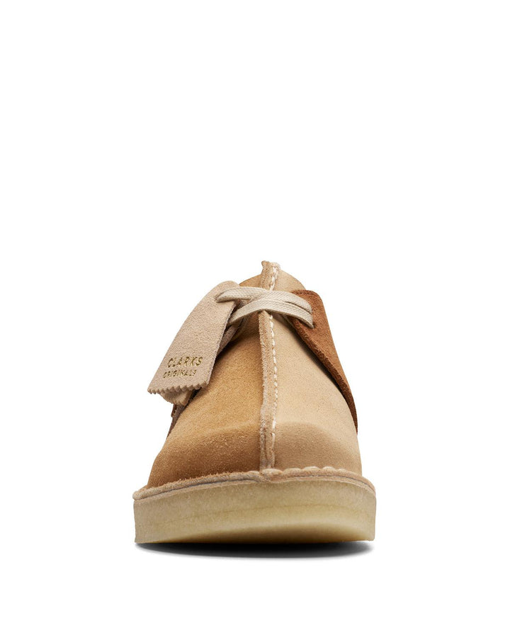 CLARKS ORIGINALS WOMENS DESERT TREK SHOES LIGHT TAN COMBI-Designer Outlet Sales