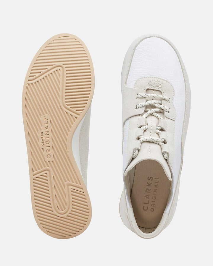 CLARKS ORIGINALS WOMENS KIOWA PACE TRAINERS WHITE COMBI-Designer Outlet Sales