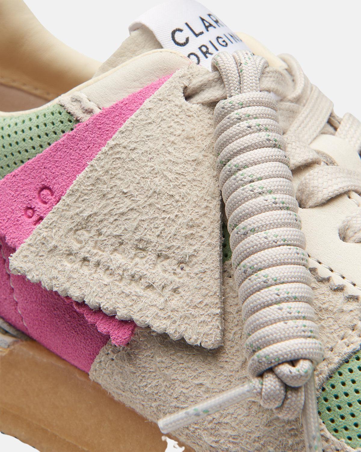 CLARKS ORIGINALS WOMENS TOR RUN TRAINERS PINK GREEN COMBI – CLARKS-26170029-UK3 | Studio DOS by Designer Outlet Sales