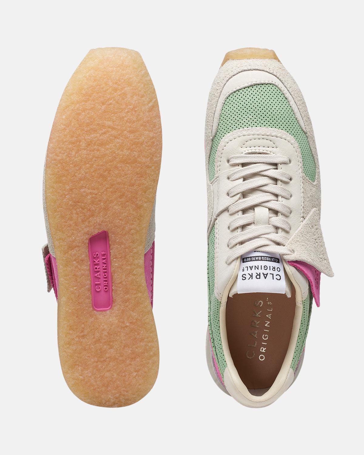 CLARKS ORIGINALS WOMENS TOR RUN TRAINERS PINK GREEN COMBI – CLARKS-26170029-UK3 | Studio DOS by Designer Outlet Sales