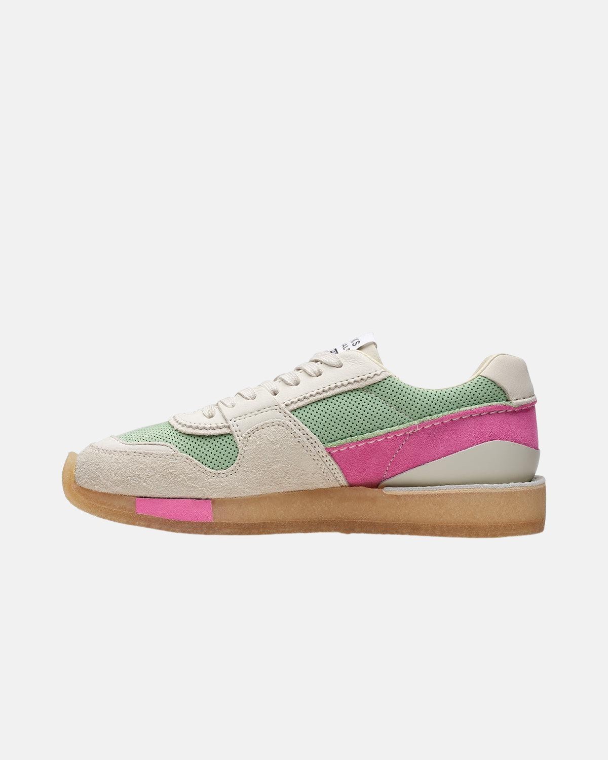 CLARKS ORIGINALS WOMENS TOR RUN TRAINERS PINK GREEN COMBI – CLARKS-26170029-UK3 | Studio DOS by Designer Outlet Sales