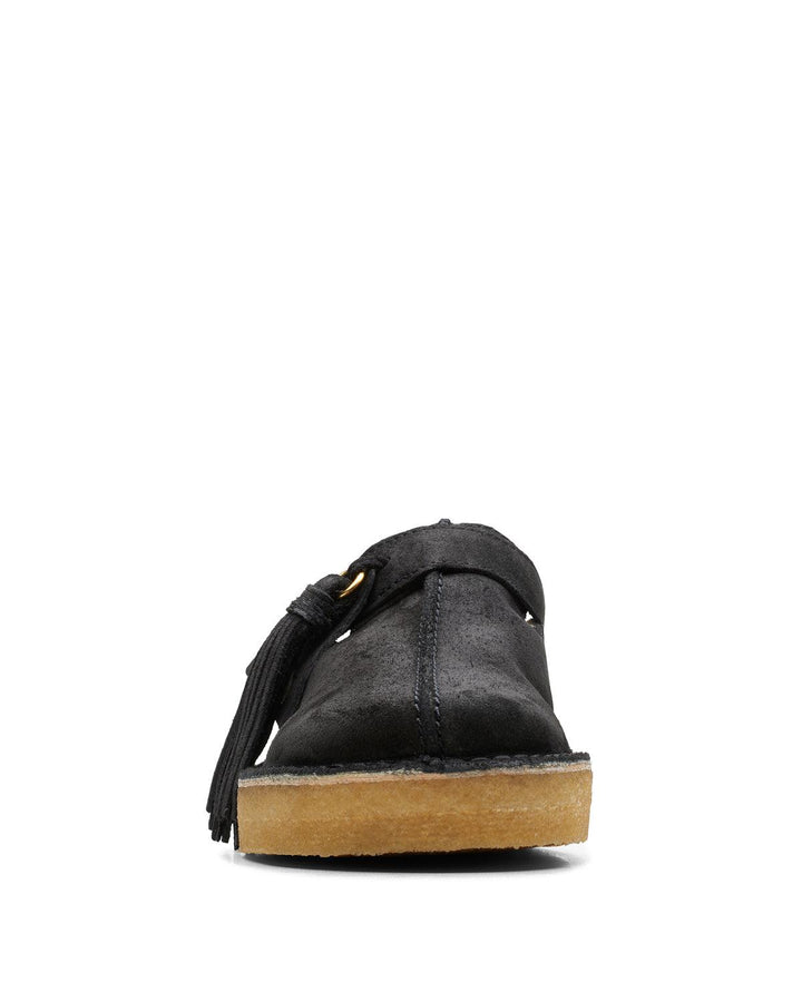 CLARKS ORIGINALS WOMENS TREK MULE SHOES BLACK SUEDE WARM LINED-Designer Outlet Sales