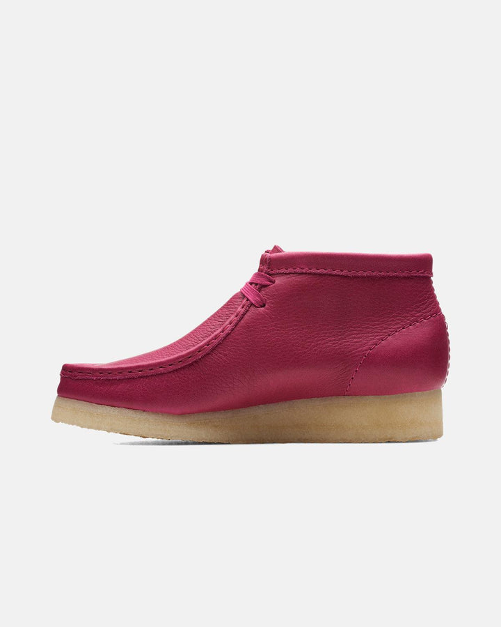 CLARKS ORIGINALS WOMENS WALLABEE BOOTS BERRY LEATHER-Designer Outlet Sales