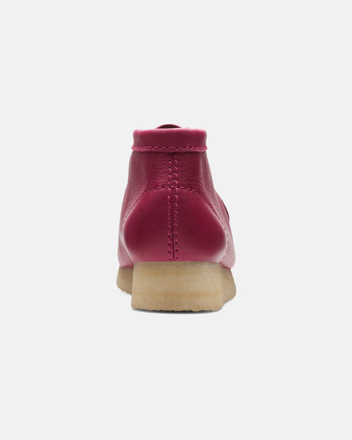 CLARKS ORIGINALS WOMENS WALLABEE BOOTS BERRY LEATHER-Designer Outlet Sales