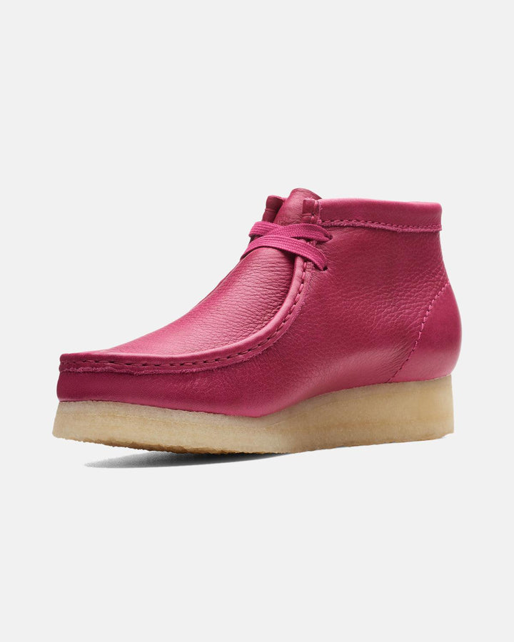 CLARKS ORIGINALS WOMENS WALLABEE BOOTS BERRY LEATHER-Designer Outlet Sales