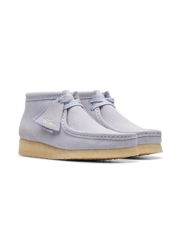 CLARKS ORIGINALS WOMENS WALLABEE BOOTS CLOUD GREY SUEDE-Designer Outlet Sales