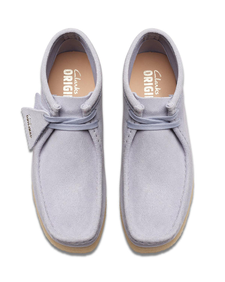 CLARKS ORIGINALS WOMENS WALLABEE BOOTS CLOUD GREY SUEDE-Designer Outlet Sales