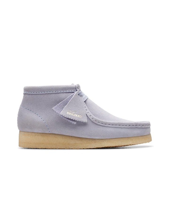 CLARKS ORIGINALS WOMENS WALLABEE BOOTS CLOUD GREY SUEDE-Designer Outlet Sales