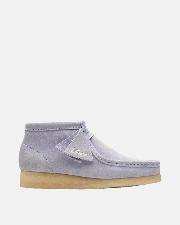 CLARKS ORIGINALS WOMENS WALLABEE BOOTS CLOUD GREY SUEDE-Designer Outlet Sales