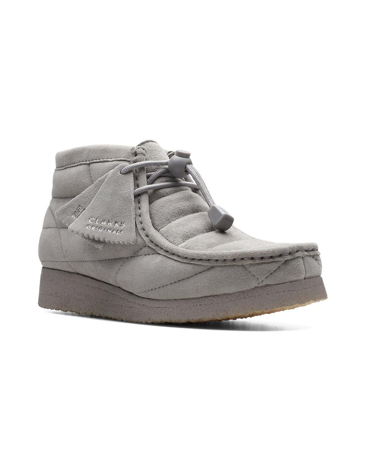 CLARKS ORIGINALS WOMENS WALLABEE BOOTS GREY SUEDE-Designer Outlet Sales