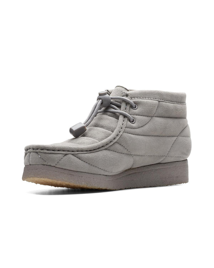 CLARKS ORIGINALS WOMENS WALLABEE BOOTS GREY SUEDE-Designer Outlet Sales