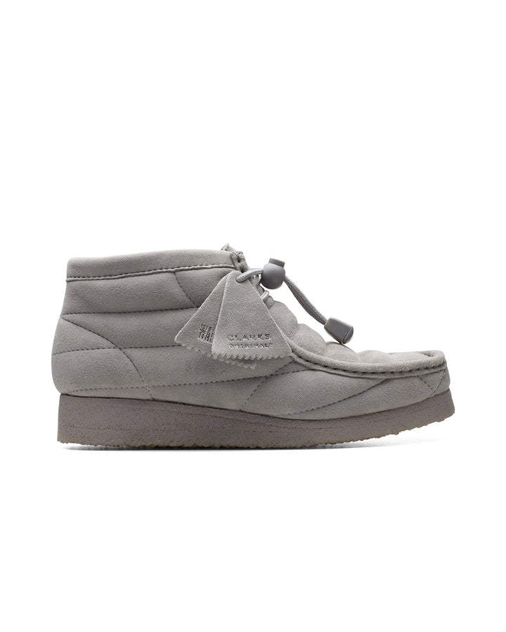 CLARKS ORIGINALS WOMENS WALLABEE BOOTS GREY SUEDE-Designer Outlet Sales