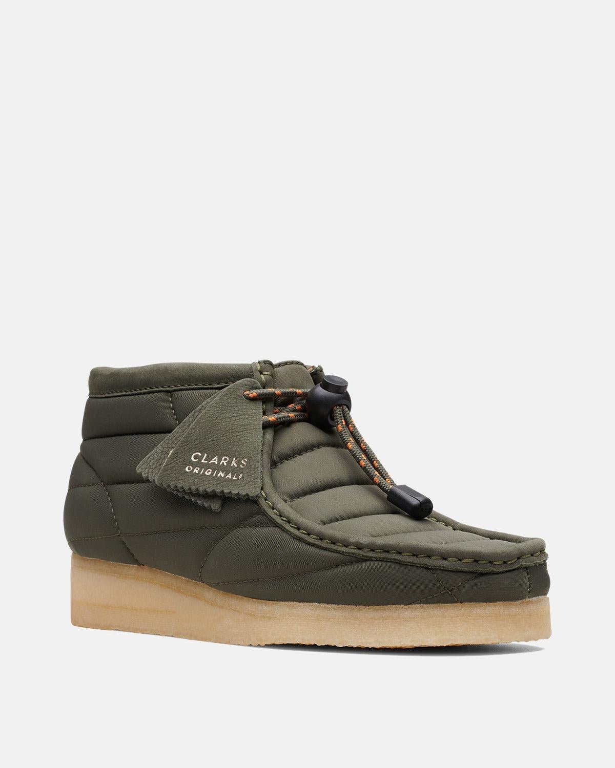 CLARKS ORIGINALS WOMENS WALLABEE BOOTS KHAKI QUILTED – CLARKS-26168760-UK3 | Studio DOS by Designer Outlet Sales