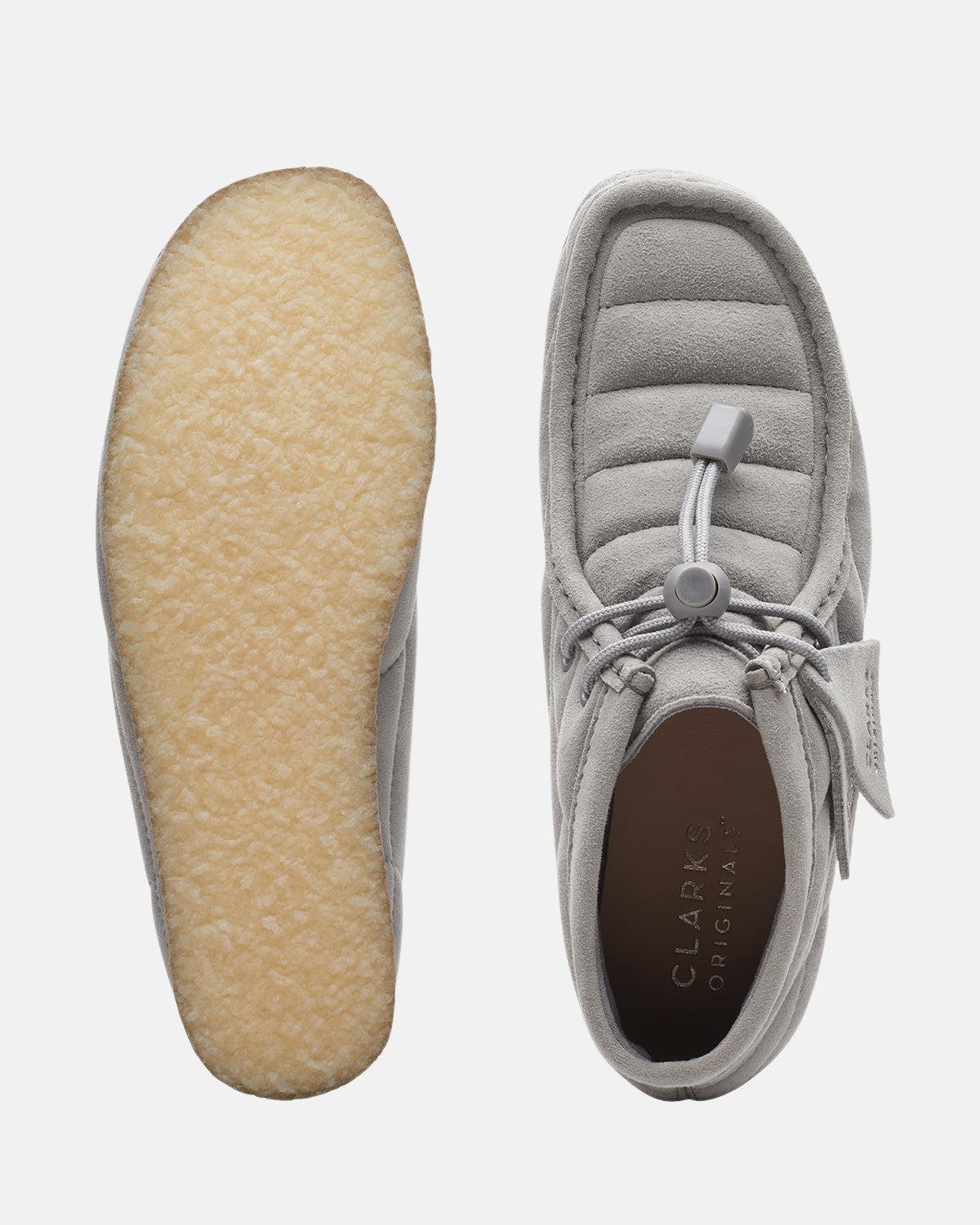CLARKS ORIGINALS WOMENS WALLABEE BOOTS QUILTED GREY SUEDE – CLARKS-26173231-UK4 | Studio DOS by Designer Outlet Sales