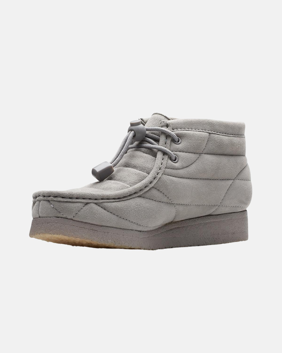 CLARKS ORIGINALS WOMENS WALLABEE BOOTS QUILTED GREY SUEDE – CLARKS-26173231-UK4 | Studio DOS by Designer Outlet Sales