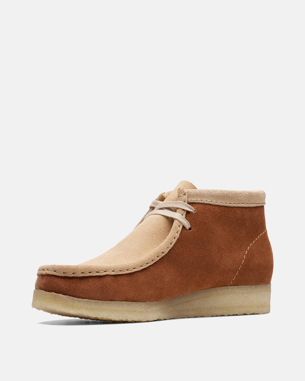 CLARKS ORIGINALS WOMENS WALLABEE BOOTS TAN COMBI – CLARKS-26169841-UK4 | Studio DOS by Designer Outlet Sales