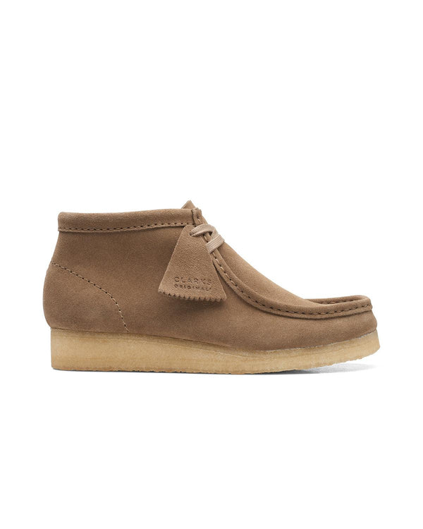 CLARKS ORIGINALS WOMENS WALLABEE BTICTD BOOTS TAUPE SUEDE-Designer Outlet Sales