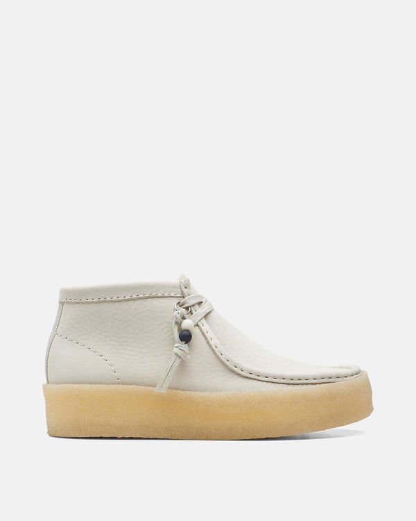 CLARKS ORIGINALS WOMENS WALLABEE CUP BOOTS WHITE NUBUCK-Designer Outlet Sales