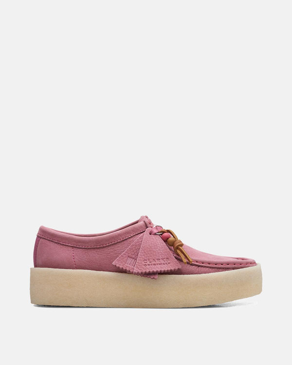 CLARKS ORIGINALS WOMENS WALLABEE CUP SHOES PINK NUBUCK-Designer Outlet Sales