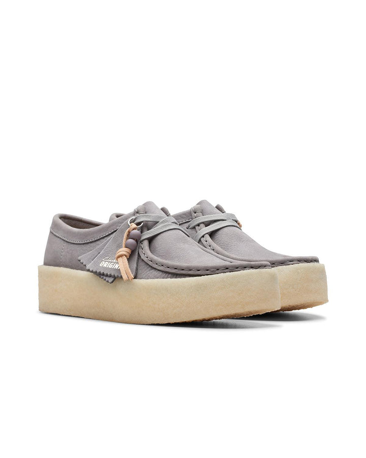 CLARKS ORIGINALS WOMENS WALLABEE CUP SHOES STEEL GREY NUBUCK-Designer Outlet Sales