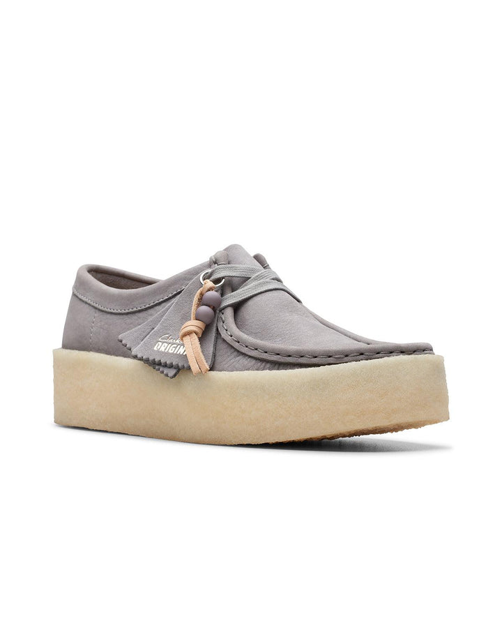 CLARKS ORIGINALS WOMENS WALLABEE CUP SHOES STEEL GREY NUBUCK-Designer Outlet Sales