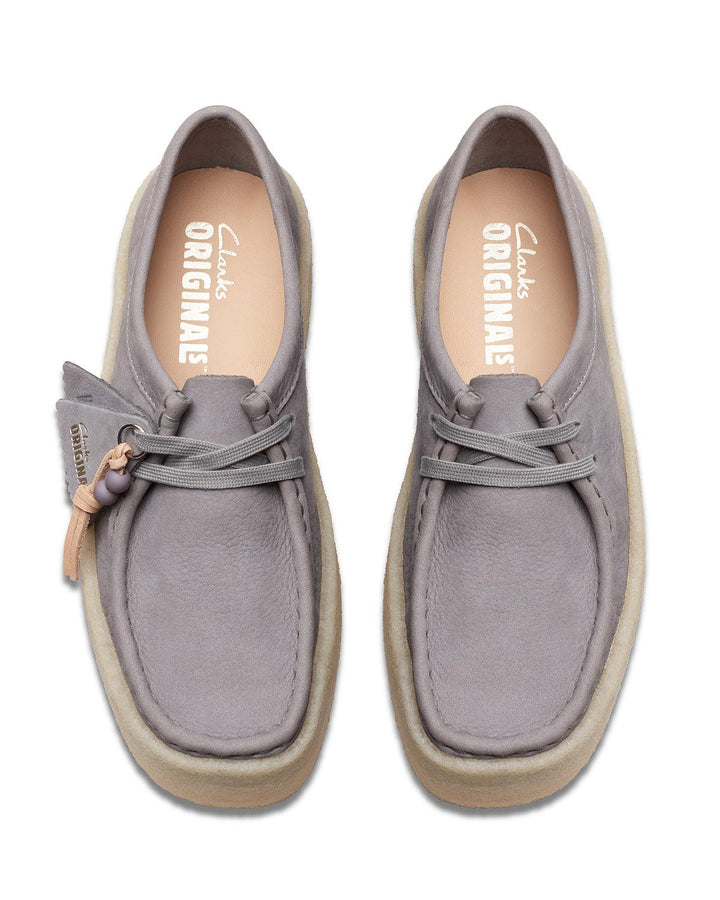 CLARKS ORIGINALS WOMENS WALLABEE CUP SHOES STEEL GREY NUBUCK-Designer Outlet Sales