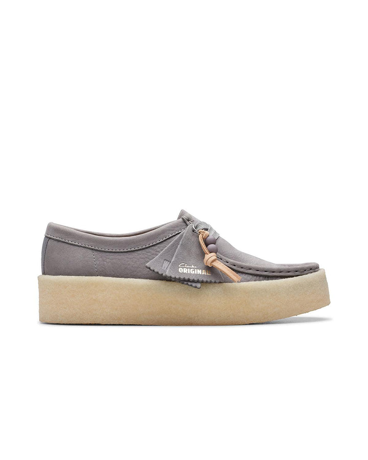 CLARKS ORIGINALS WOMENS WALLABEE CUP SHOES STEEL GREY NUBUCK-Designer Outlet Sales