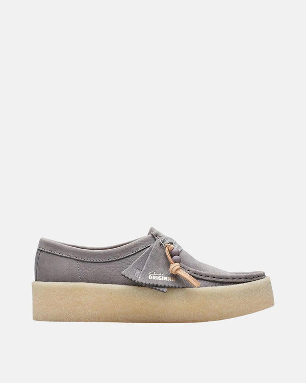 CLARKS ORIGINALS WOMENS WALLABEE CUP SHOES STEEL GREY NUBUCK-Designer Outlet Sales